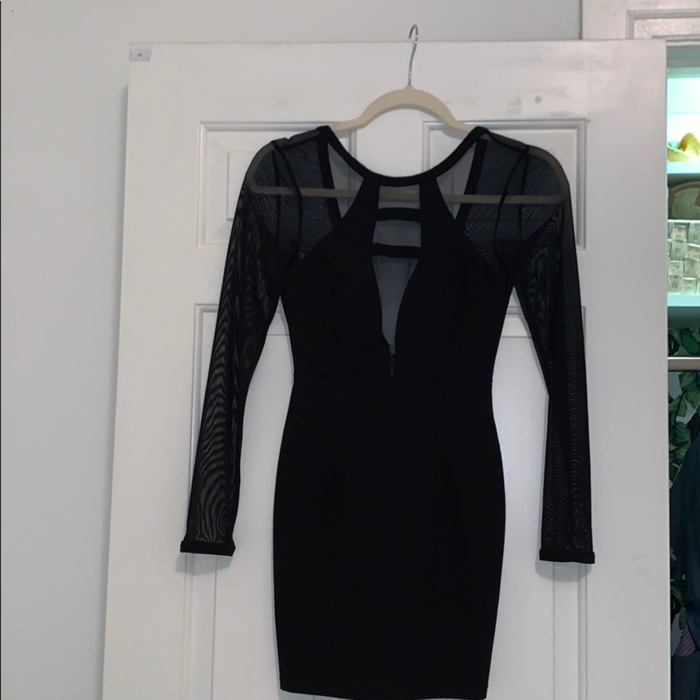 SEEK the label black bodycon mesh dress
